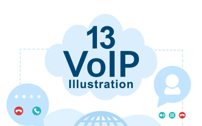 13 VOIP vagy Voice Over Internet Protocol illusztráció