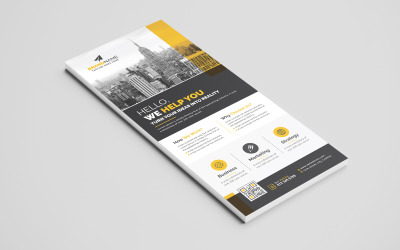 Yaratıcı Şekiller ile Modern Zarif Kurumsal İş DL Flyer veya Raf Kartı Tasarım Şablonu