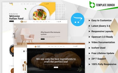 Amber - Haus und Bäckerei mit Lebensmitteln - Responsive Opencart 3.0.3.9 E-Commerce-Thema