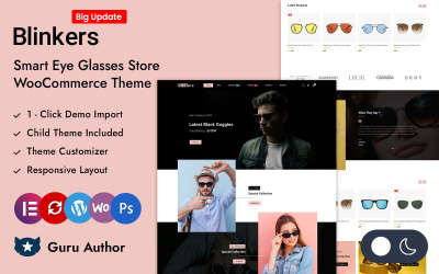 Blinkers - Tema responsivo Elementor WooCommerce para tienda de gafas inteligentes