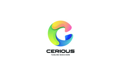 Bokstaven C-gradient färgglad logotypdesign