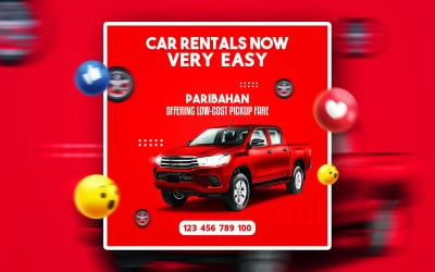 Car Rentals Social Media Promotional PSD Ads Banner Template