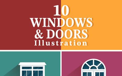 10 deuren en ramen Illustratie
