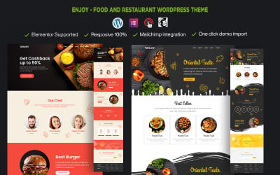 Enjoy - Tema de WordPress de una página para restaurante de comida rápida