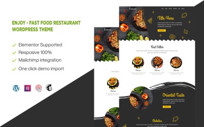 Enjoy - Tema de WordPress de una página para restaurante de comida rápida