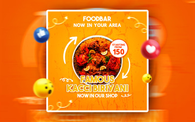 Food Bar Social Media Promotional PSD Ads Banner Template