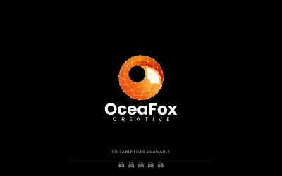 Letter Fox Gradiënt Logo-stijl