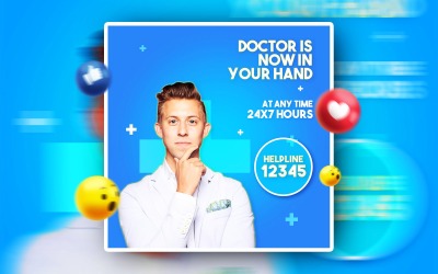 Medicinska sociala medier marknadsförings-PSD-annonser banner mall