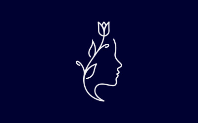 Modello di logo di bellezza donna. Illustrazione vettoriale.V3