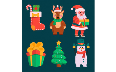 Sammlung von Weihnachtselementen