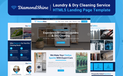 DiamondShine - Modelo de página de destino HTML5 de serviço de lavanderia e lavagem a seco