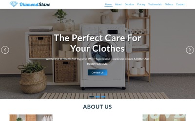 DiamondShine – Služba praní a chemického čištění Šablona vstupní stránky HTML5