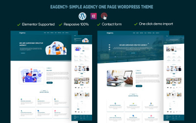 EAgency- Tema de WordPress de una página de Simple Agency