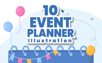 10 Etkinlik Planlayıcı Düz İllüstrasyon