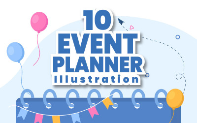 10 evenemangsplanerare platt illustration
