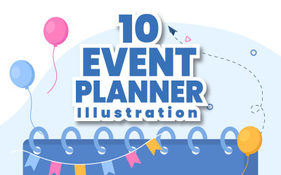 10 Evenementplanner vlakke afbeelding