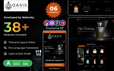 Oasis Beauty Spray и Perfume Prestashop 8.0 Адаптивные темы