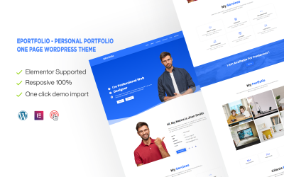 QPortfolio – Személyes portfólió Egyoldalas WordPress téma