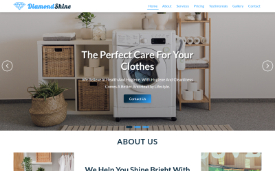 Шаблон цільової сторінки DiamondShine – пральня та хімчистка HTML5