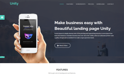 Unity App Landing Page Template
