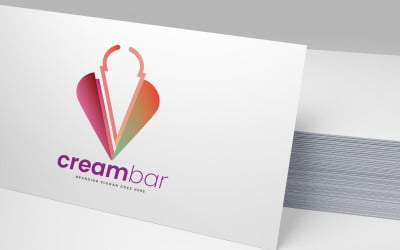 Delicioso logotipo de sobremesa de sorvete