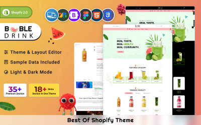 Bobble Drink - Tema Shopify de Bebidas e Sucos Orgânicos | Bebidas Energéticas Shopify OS 2.0 Tema