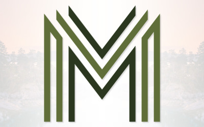 Design de logotipo em letra M minimalista moderno