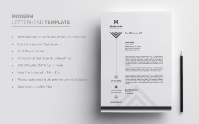 Letterhead - Modern &amp;amp; Clean Corporate Identity Template Design