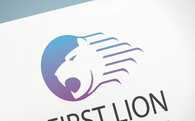 Modèle de logo du premier lion mordant