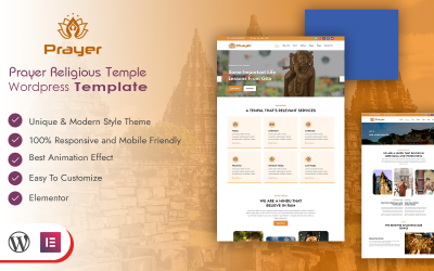 Modelo Wordpress de Templo Religioso de Oração