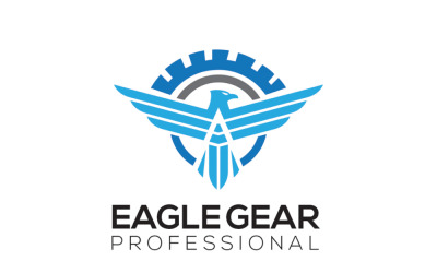 Mordent Minimal Eagle Gear Logo-sjabloon