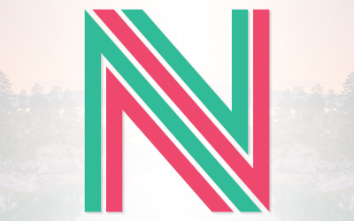 N Letter Logo-ontwerp in een moderne minimalistische stijl