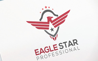 Plantilla mínima de logotipo de estrella de águila