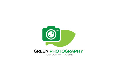 Шаблон логотипа зеленой фотографии