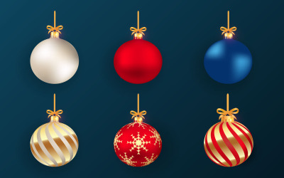 Julboll Röd Guldblå boll