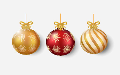 Juluppsättning av träddekorationsbollar