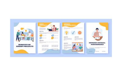 Modello di brochure vettoriale piatto per progetti di gruppo