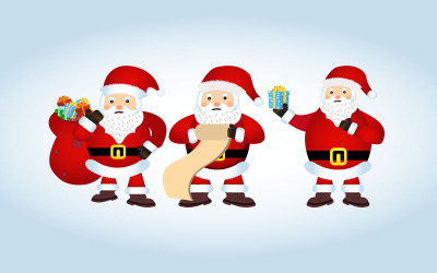Zestaw trzech Santa Claus Vector Design