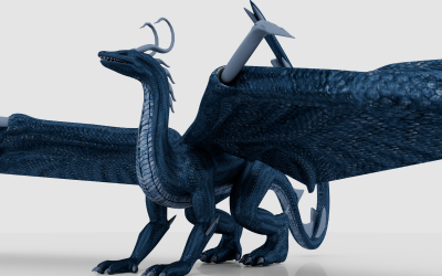 Modrý drak 3D model High poly Model