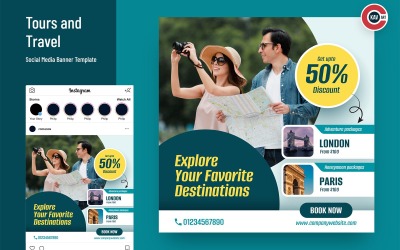Touren und Reisen Social Media Banner - 00289