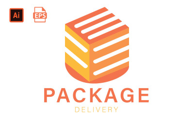 Logo doručení balíčku - šablona loga