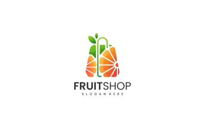 Estilo de logotipo gradiente de loja de frutas