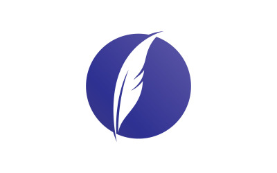 Feather logo template. Vector illustration. V8