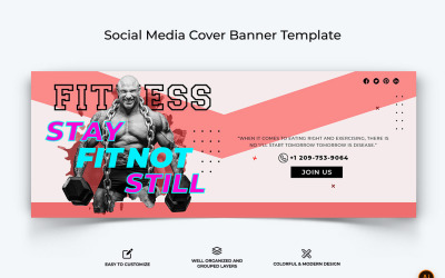 Gym and Fitness Facebook Cover Banner Design-25