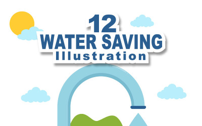 12 Ilustração de economia de água
