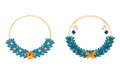 Christmas Round Frame with Bell, Ribbon