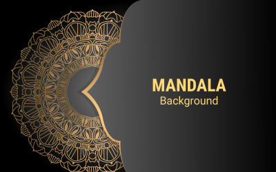 Luxury background with gold islamic arabesque ornament on dark surface.