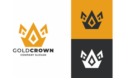 Zlatá koruna obchodní logo šablona