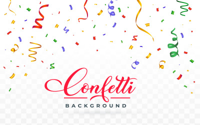 Confetti Vector with Colorful Ribbons