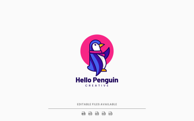 Penguin Cartoon Logo Style 1